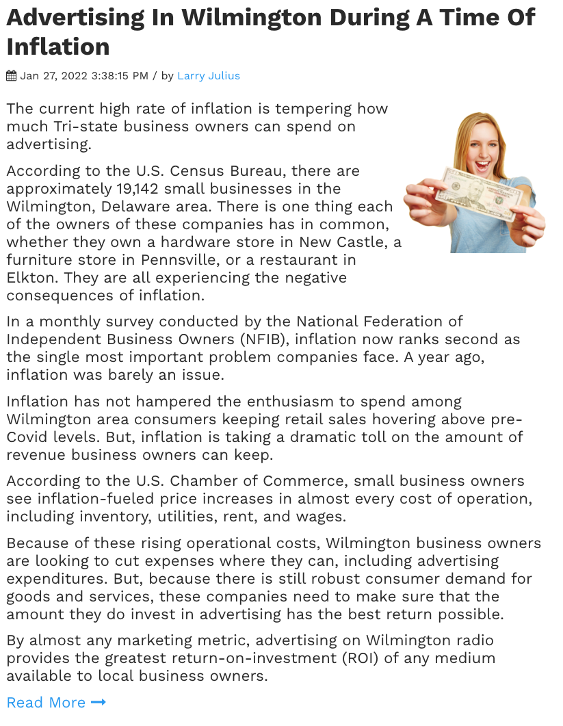 Advertising In Wilmington Inflation 2022